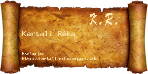 Kartali Réka névjegykártya